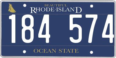 RI license plate 184574