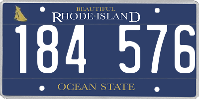 RI license plate 184576