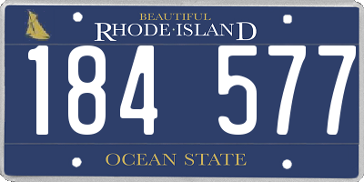 RI license plate 184577