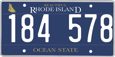 RI license plate 184578