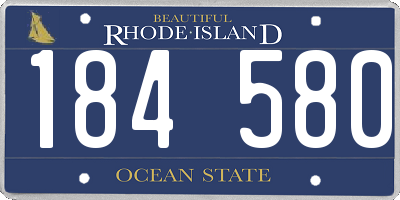 RI license plate 184580
