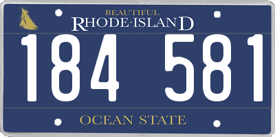 RI license plate 184581