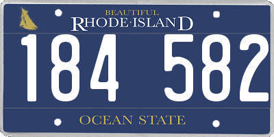 RI license plate 184582