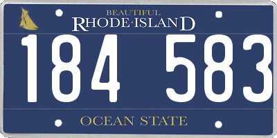 RI license plate 184583
