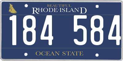 RI license plate 184584