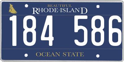 RI license plate 184586