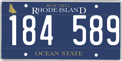 RI license plate 184589