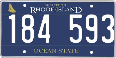 RI license plate 184593