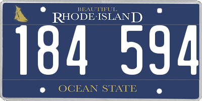 RI license plate 184594