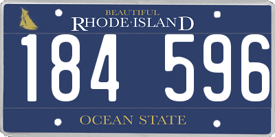 RI license plate 184596