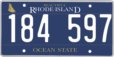 RI license plate 184597