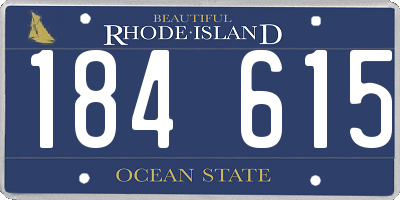 RI license plate 184615