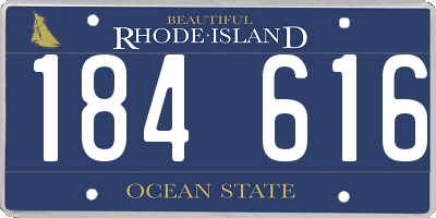 RI license plate 184616