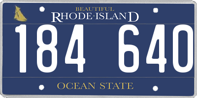 RI license plate 184640