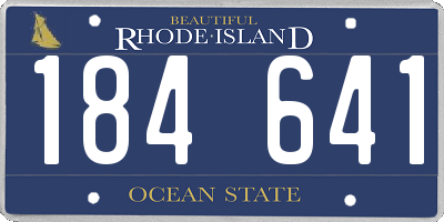 RI license plate 184641
