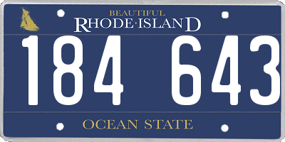 RI license plate 184643