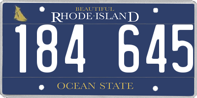 RI license plate 184645