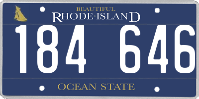 RI license plate 184646