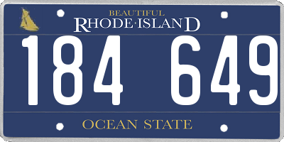 RI license plate 184649