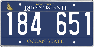 RI license plate 184651