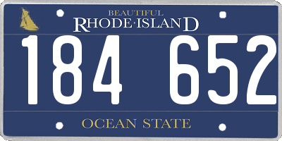 RI license plate 184652