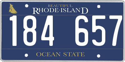 RI license plate 184657