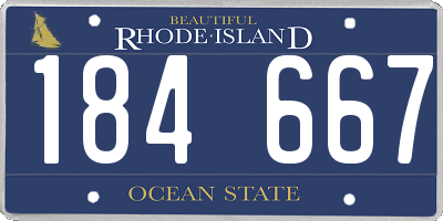 RI license plate 184667