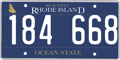 RI license plate 184668