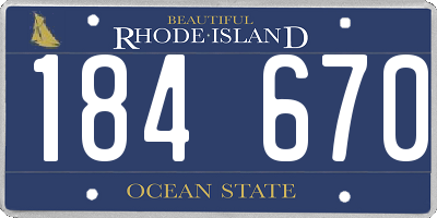 RI license plate 184670