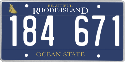 RI license plate 184671
