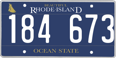 RI license plate 184673