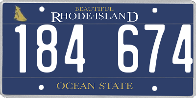 RI license plate 184674
