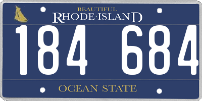 RI license plate 184684