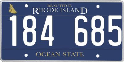 RI license plate 184685