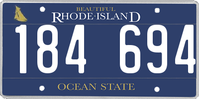 RI license plate 184694