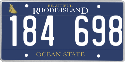 RI license plate 184698