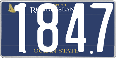 RI license plate 1847