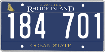RI license plate 184701