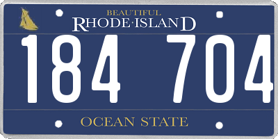 RI license plate 184704