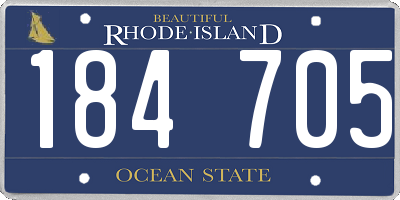 RI license plate 184705