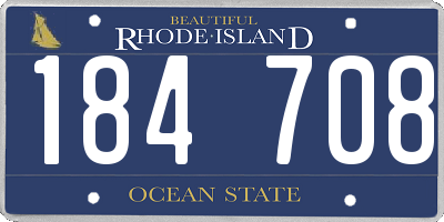 RI license plate 184708