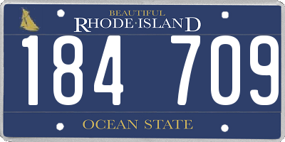 RI license plate 184709