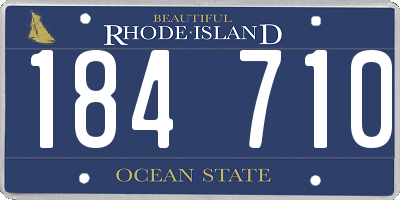 RI license plate 184710