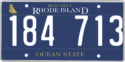 RI license plate 184713