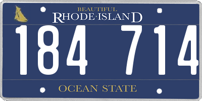 RI license plate 184714