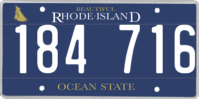 RI license plate 184716