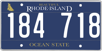 RI license plate 184718