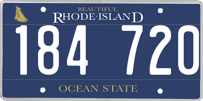 RI license plate 184720