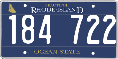 RI license plate 184722