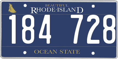 RI license plate 184728
